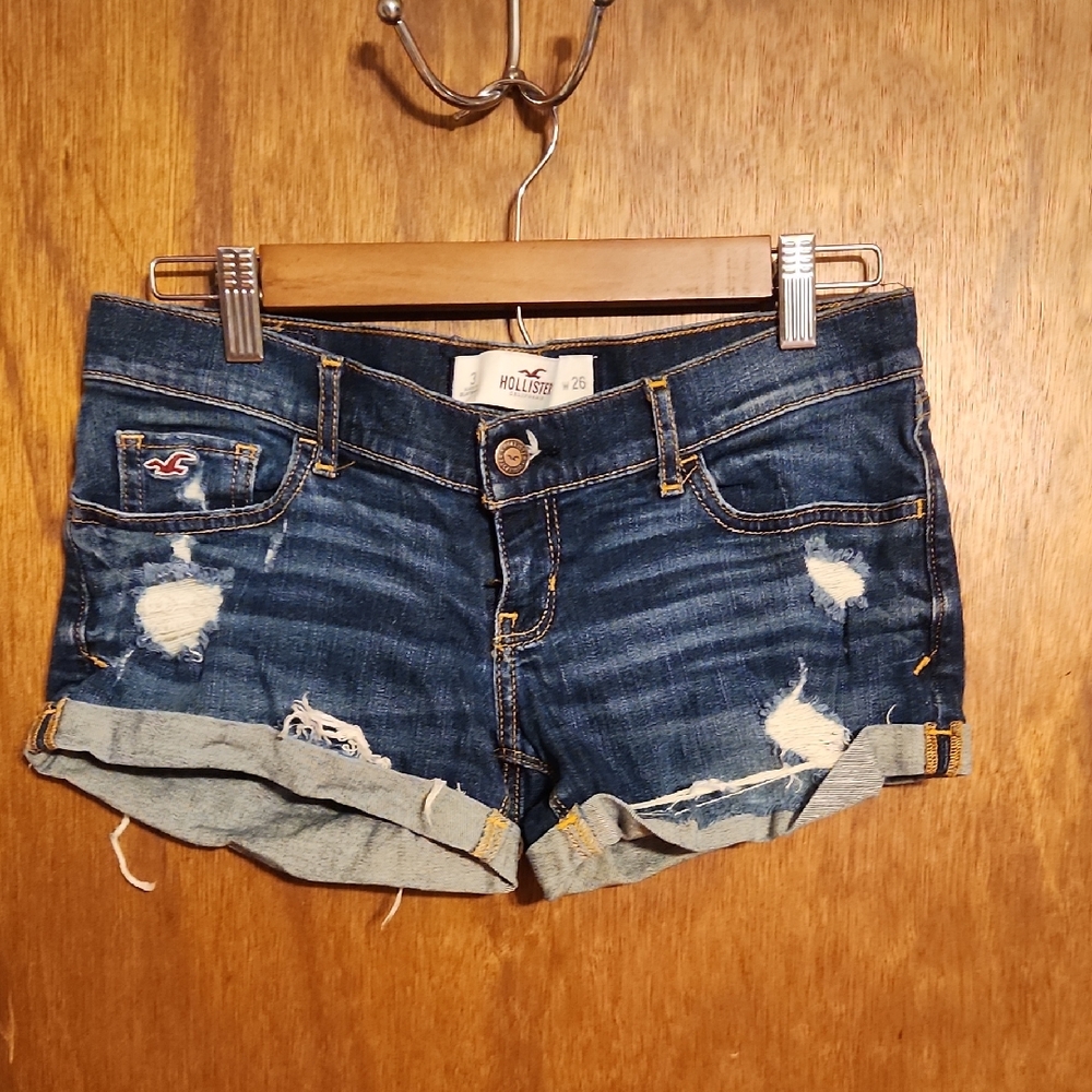Hollister Women's Distressed Blue Jean Shorts